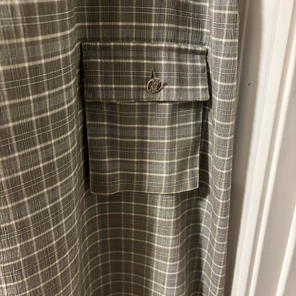 Kathie Lee Collection Olive Plaid Sleeveless Maxi Dress - Picture 5 of 8